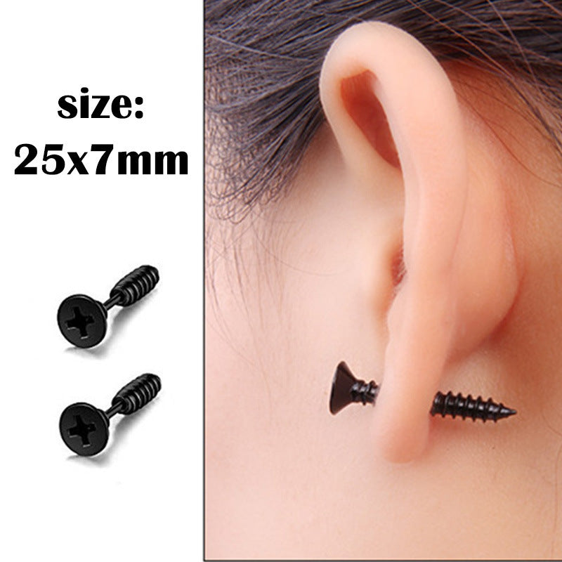 Black stainless steel earrings