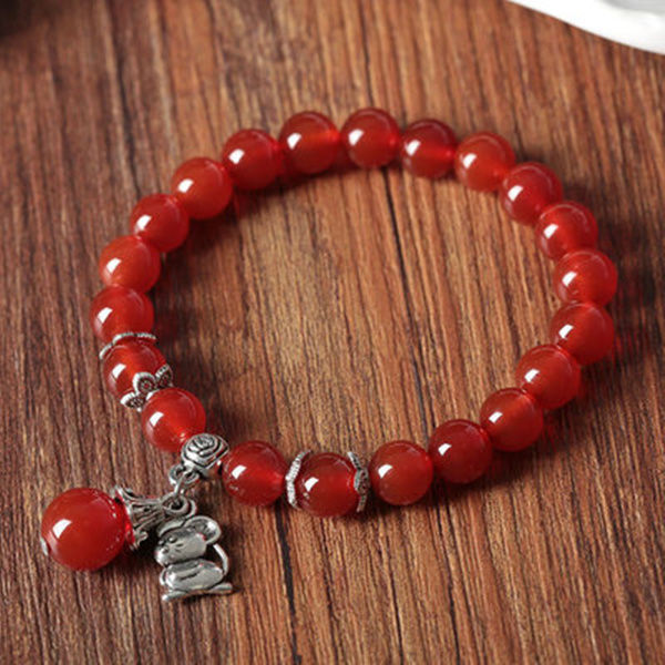 Natural red agate crystal bracelet