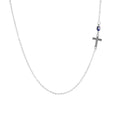 Cross blue eyes clavicle women's necklace