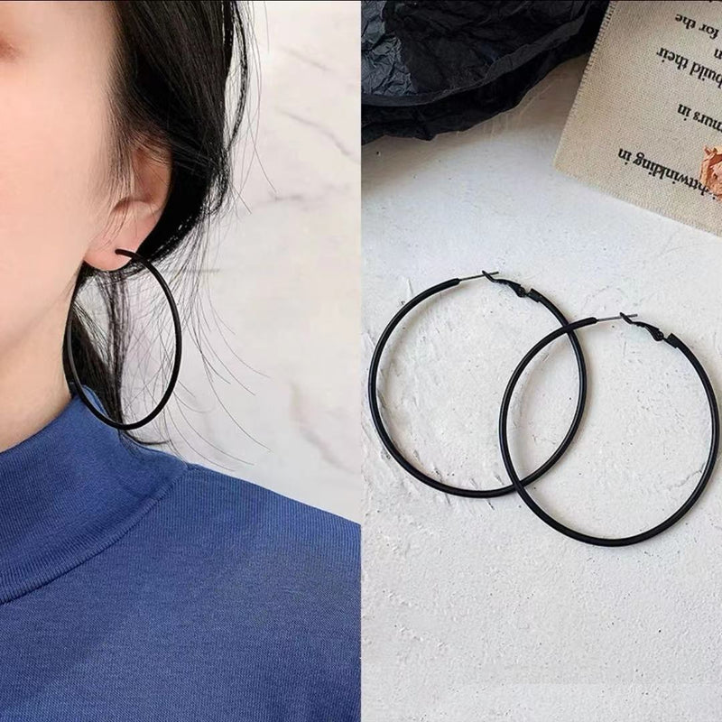 Simple Personality Vintage Black Frosted Earrings