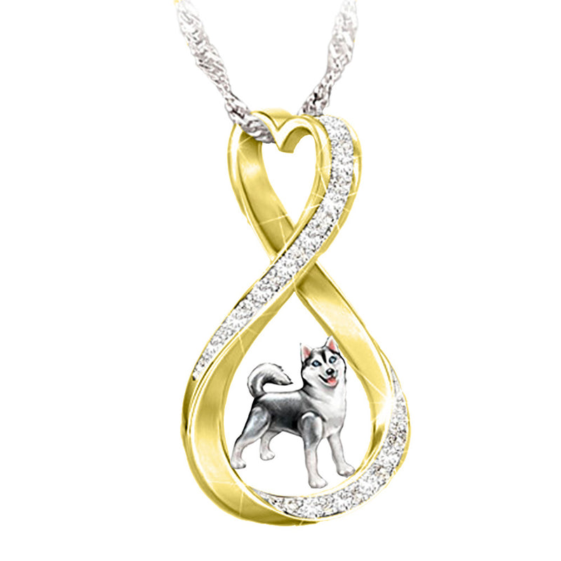 Women's Heart Twisted Animal Shaped Diamond Pendant Necklace