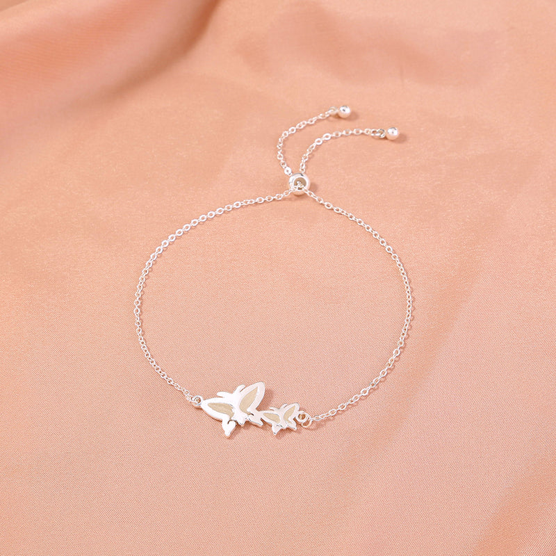 Copper Butterfly glow-in-the-dark Silver Bracelet