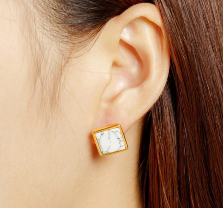 Marble Geometric Earrings