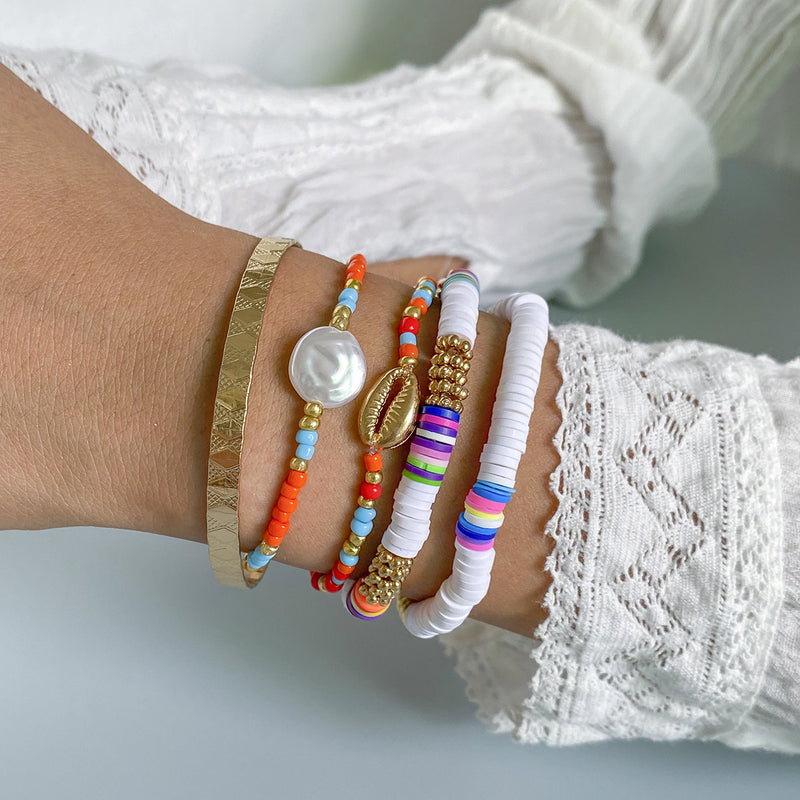 Ethnic Style Soft Ceramic Braided Adjustable Bracelet Set