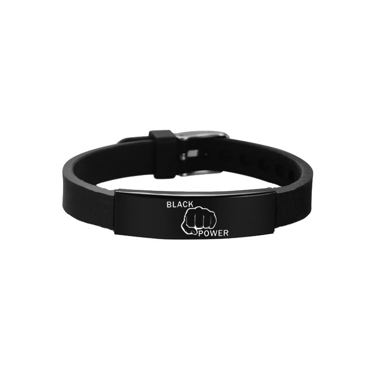 Protest force stainless steel silicone bracelet