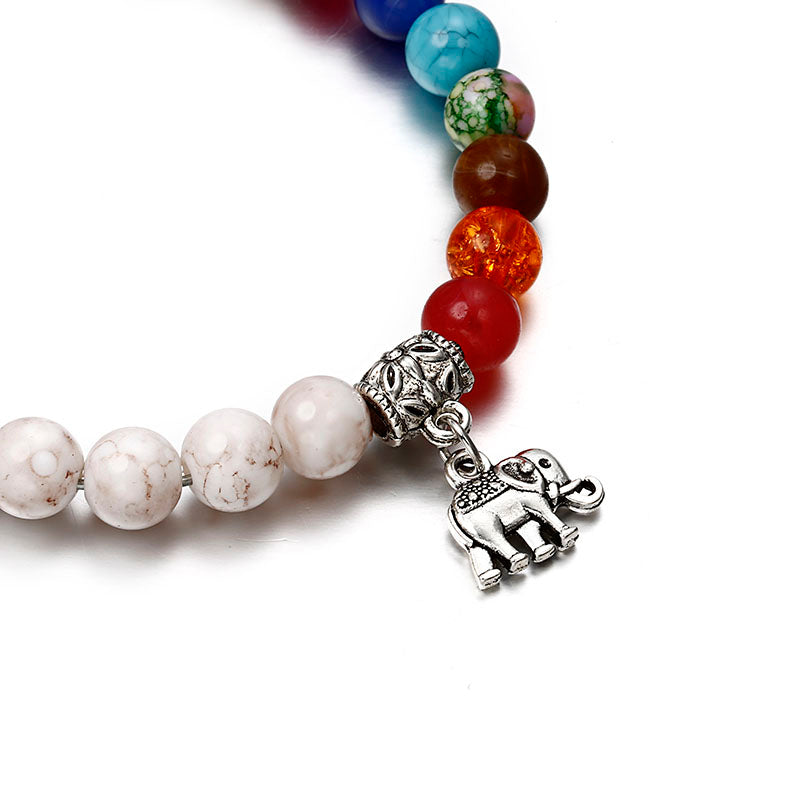 White pine round beads loose beads elephant bracelet