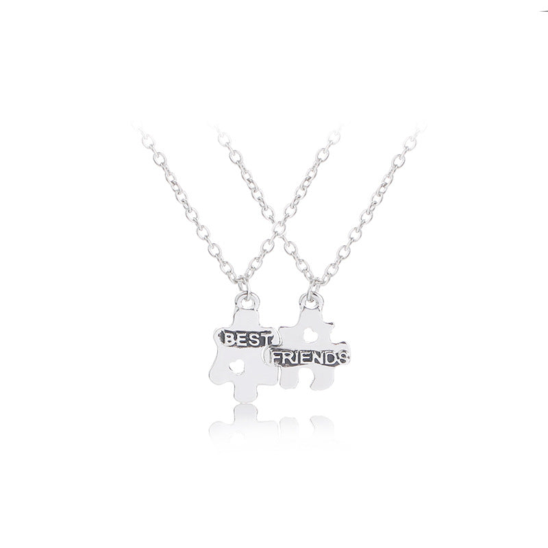 Fashion Two-petal Puzzle Pendant Necklace Sweater Chain