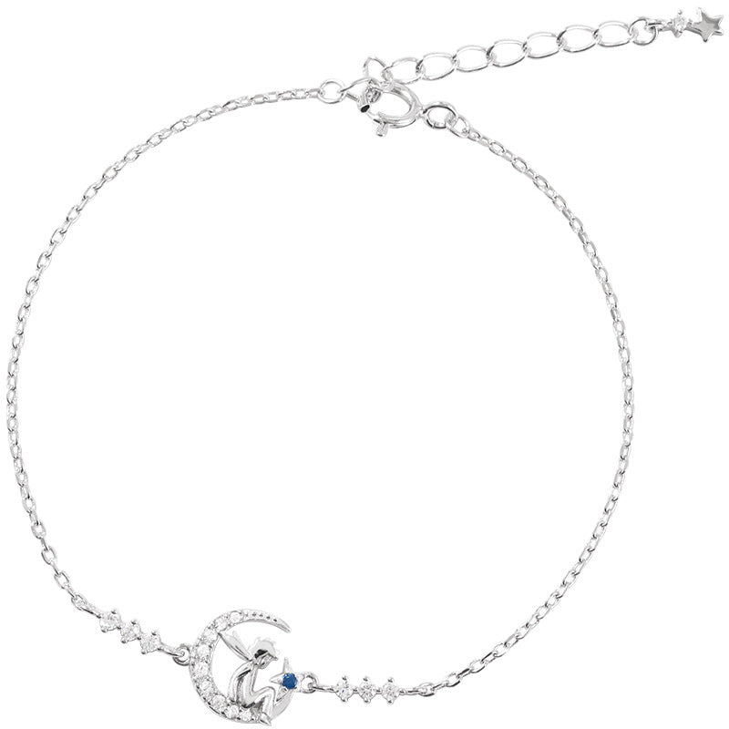 Simple And Sweet Diamond Moon & Little Prince Bracelet
