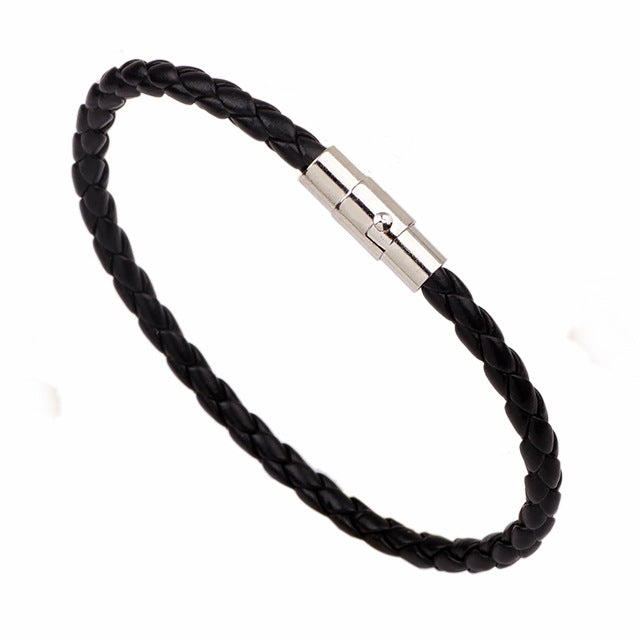 Fashion Snake Pattern Leather Rope Braided Bracelet