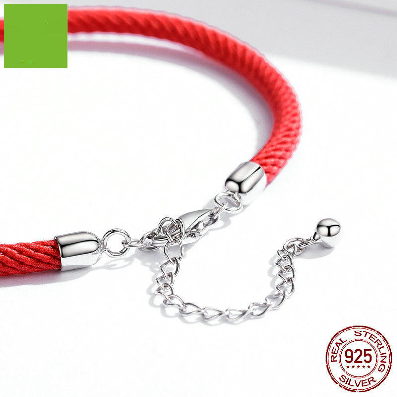 Silver Diy Bracelet Accessory Red String