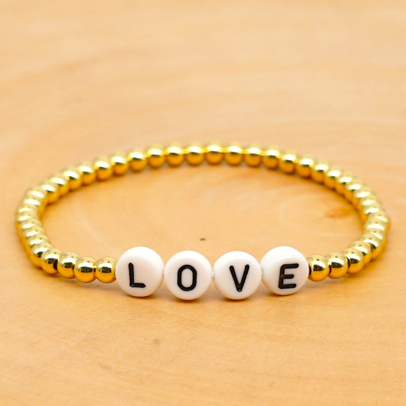 Gold bead color-preserving plating and color-fast bracelet