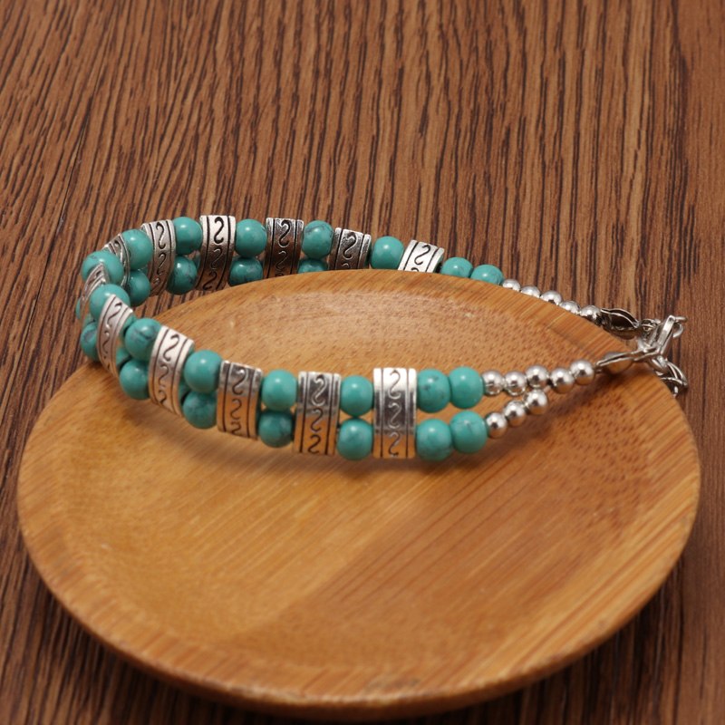 Ethnic necklace turquoise bracelet