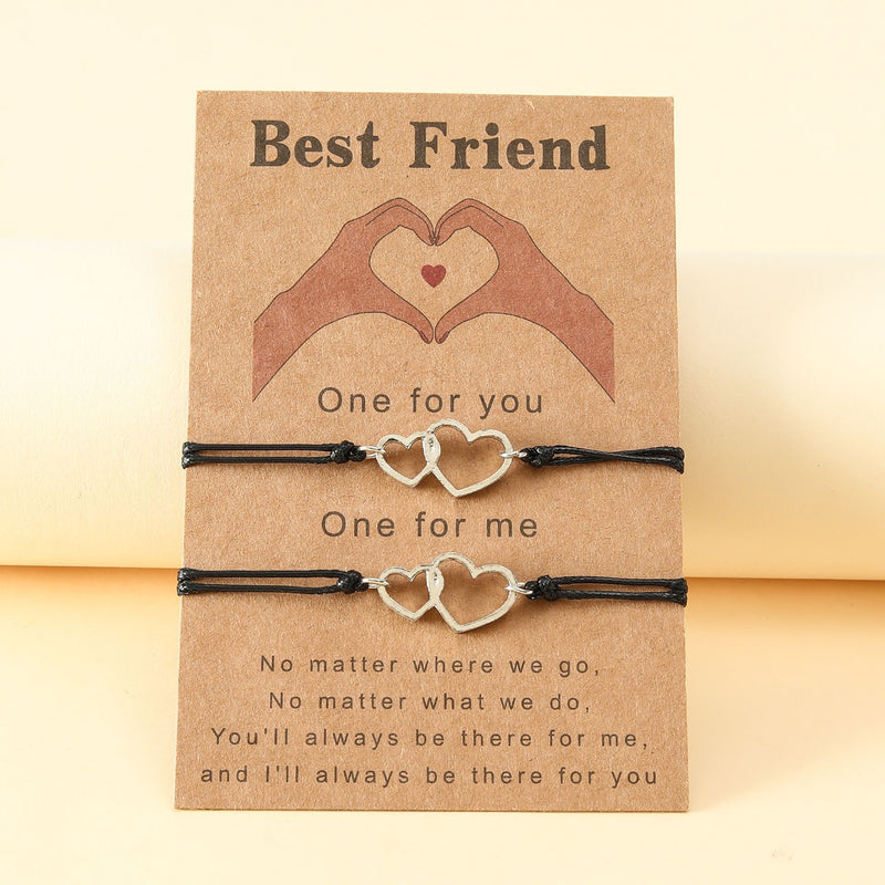 Alloy Love Good Friend Card Handmade Bracelet