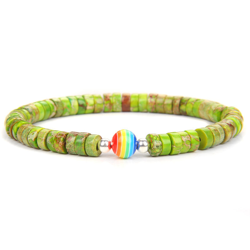 Men's Natural Imperial Stone Spacer Bracelet