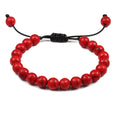 Personalized Volcanic Stone Tiger Eye Chain Couple Bracelet