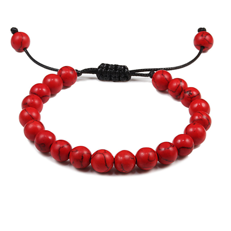 Personalized Volcanic Stone Tiger Eye Chain Couple Bracelet