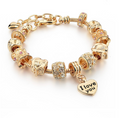 Gold-plated heart beaded bracelet