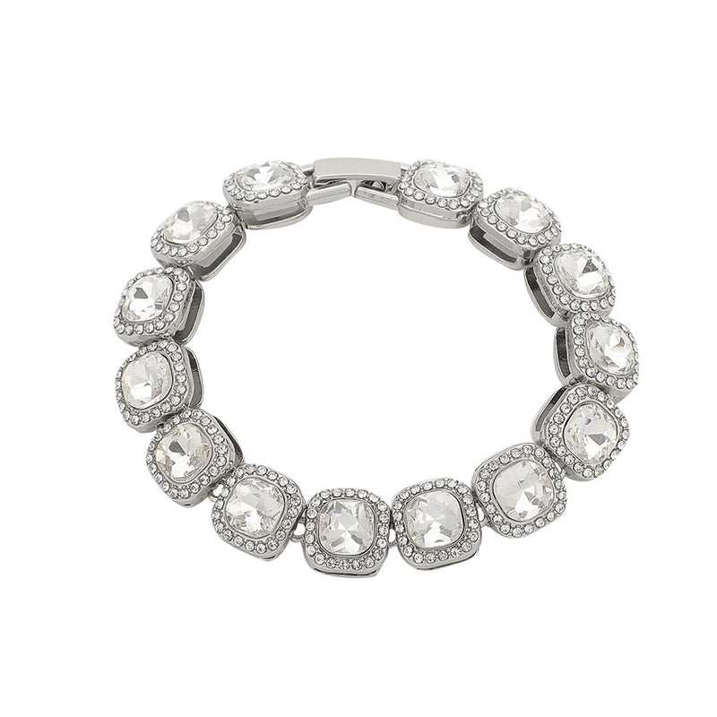 Hip-Hop Style, Simple Geometric Square Diamond Bracelet