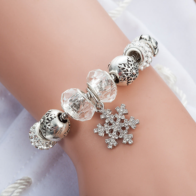 Pure white crystal beaded bracelet