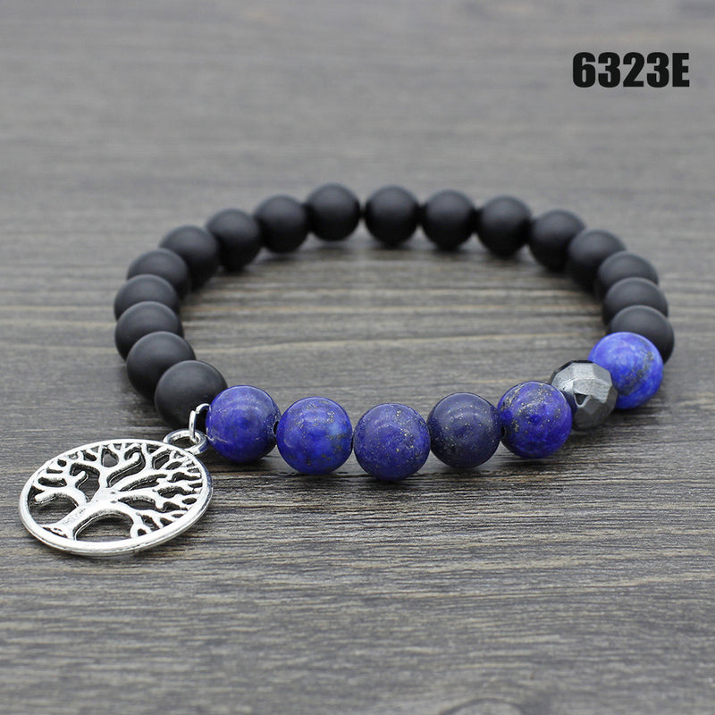 Jewelry Yellow Tiger Eyes Volcanic Stone Buddha Bead Lotus Yoga