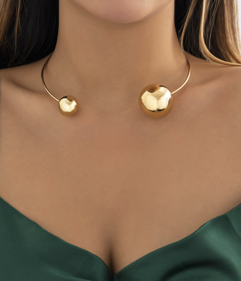 Geometric Minimalist Ball Opening Adjustable Collar