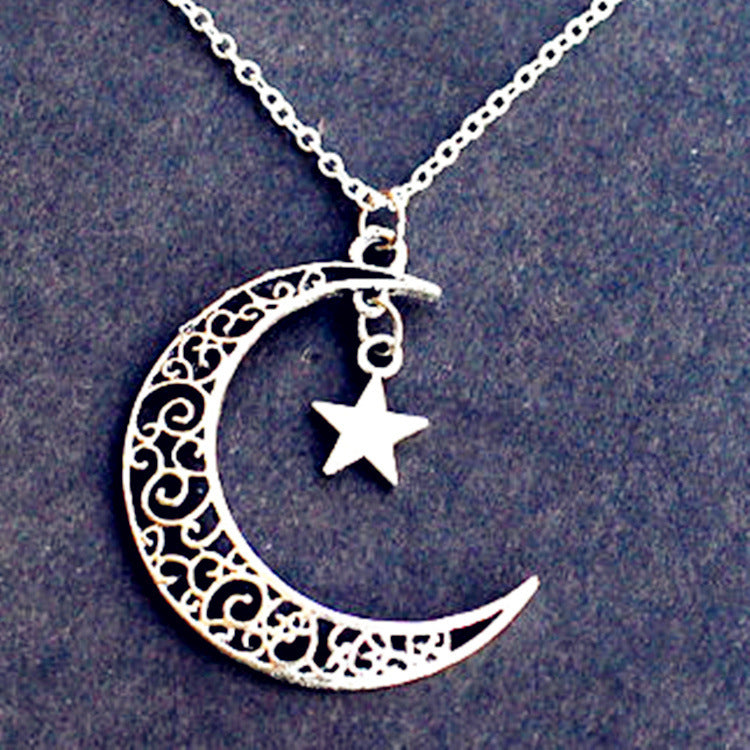 Valentine's Day Jewelry Star Moon European And American Retro Combination Necklace