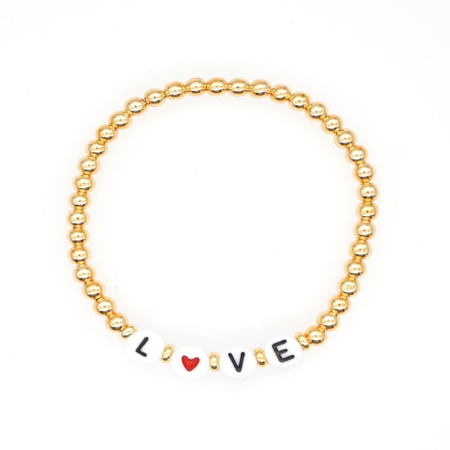 Gold bead color-preserving plating and color-fast bracelet