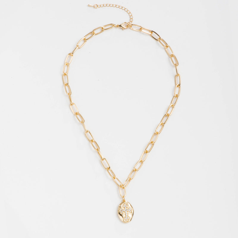 Queen Gold Coin Pendant Fashion Clavicle Chain