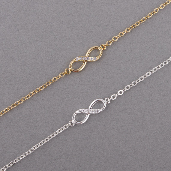 Eight point diamond collar clavicle chain bracelet