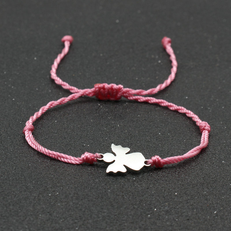Stainless Steel Little Angel Bracelet Hand Woven Simple Adjustable