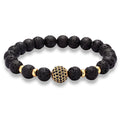 Best Seller In Europe And America Micro-inlaid Black Diamond 10MM Zircon Volcanic Rock Bracelet Bracelet