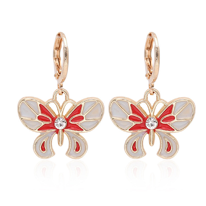 Women's Multicolor Butterfly Earrings All-matched Personality