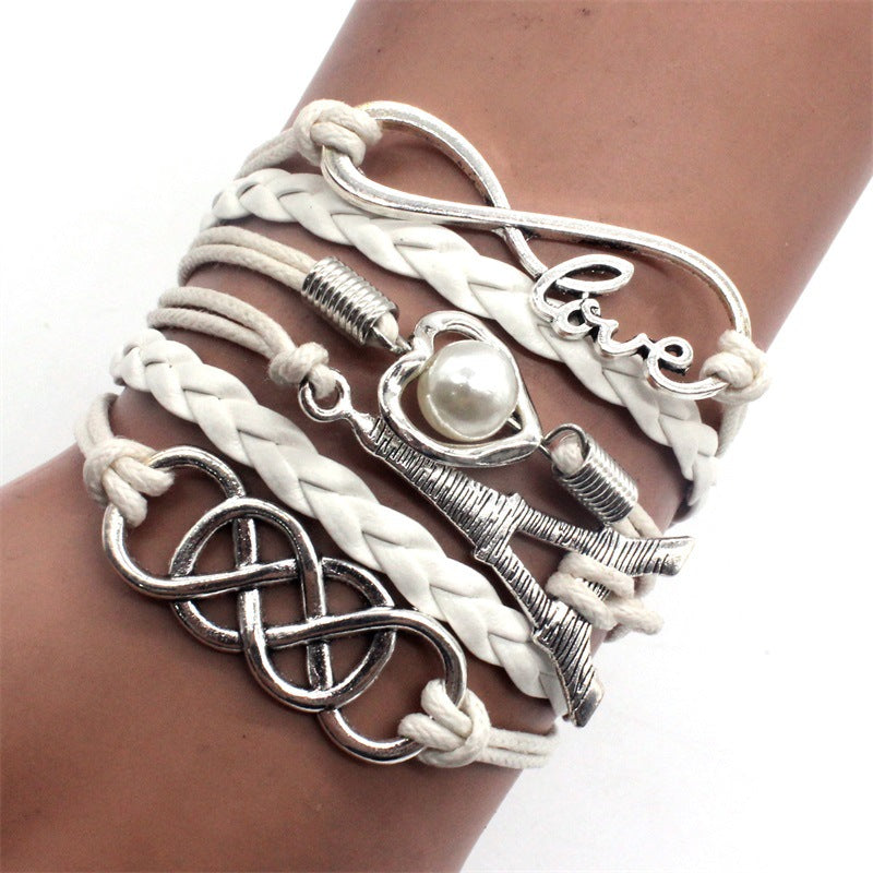 Fashion Personality Multi-layer Leather Rope Pearl Bracelet