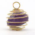 Natural Crystal Agate Semi-precious Stone Copper Wire Winding Spring Pendant