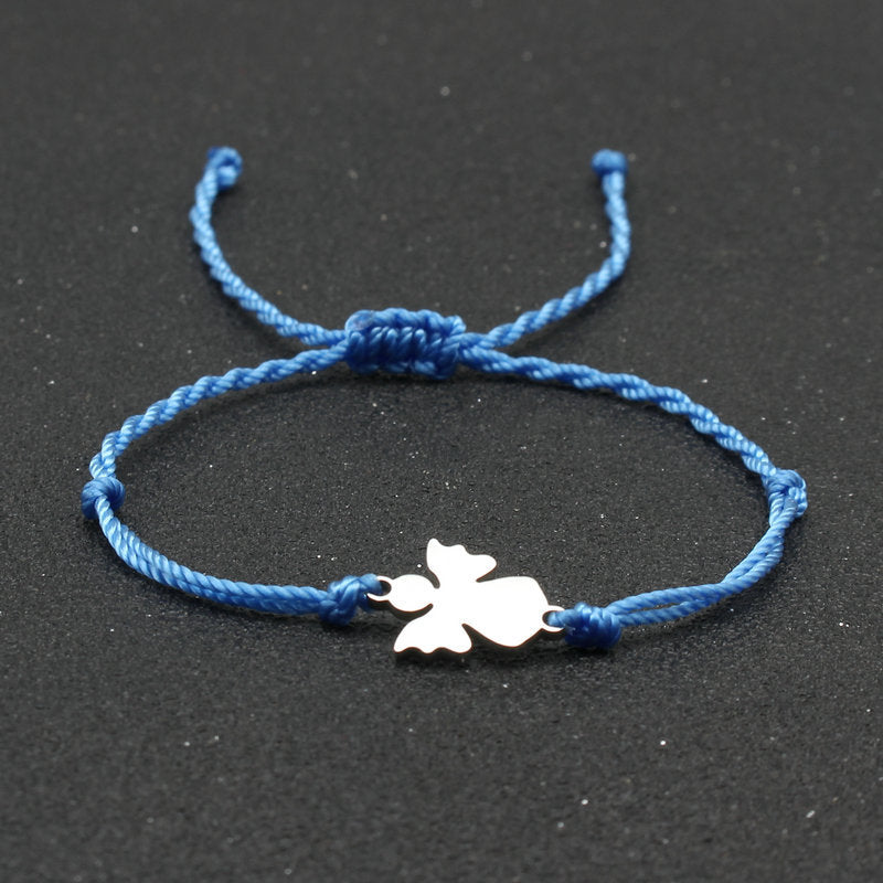 Stainless Steel Little Angel Bracelet Hand Woven Simple Adjustable