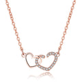 Double Heart Necklace Clavicle Chain Elegant Lady Loves You