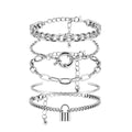 Mix And Match Multi-element Geometric Round Buckle Set Bracelet