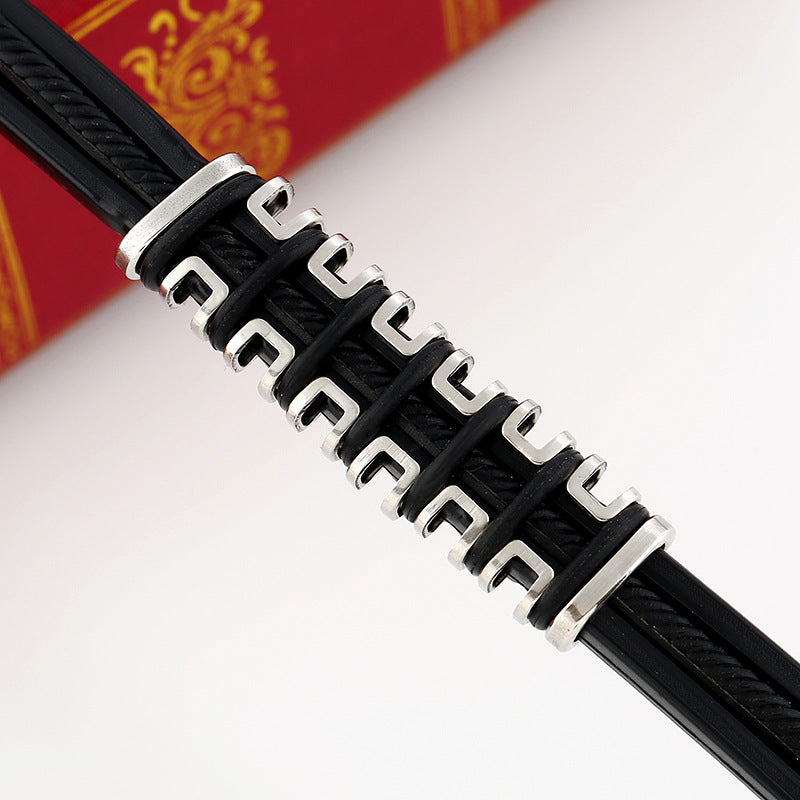 New European And American Personality Men's Silicone Bracelet