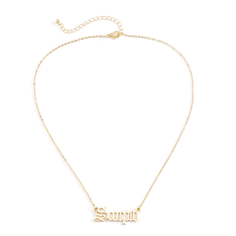 Fashion All-match Double Hanging Letter Pendant Alloy Necklace