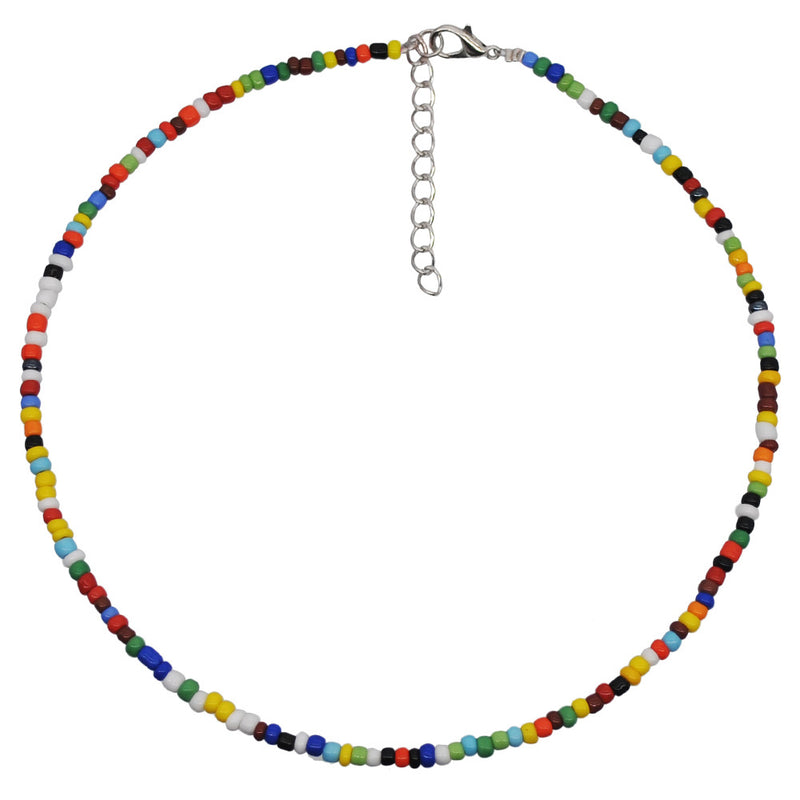 Fashion Handmade Beaded Colorful Rice Bead Necklace