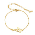 18K Electroplated Stainless Steel Chain Animal Bracelet Anklet Dual Use