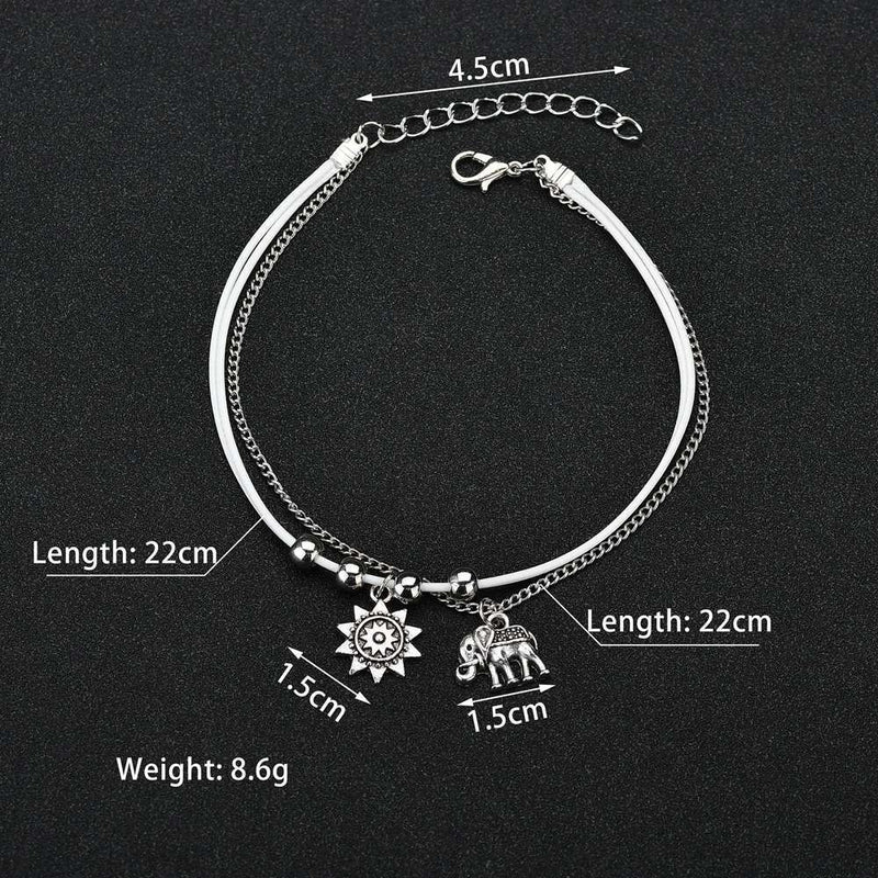 Women's Boho Double Layer Anklet Jewelry