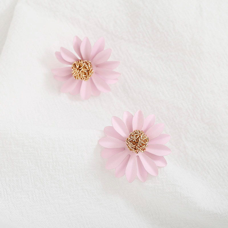 European And American Small Daisy Flower Colorful Earrings
