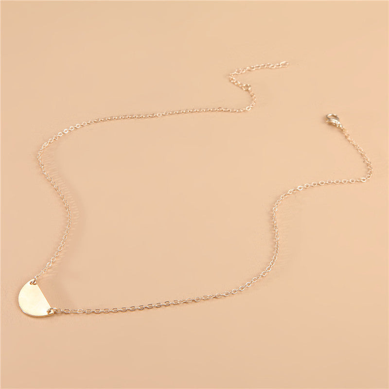 Ins Metal Geometric U-shaped Pendant Necklace