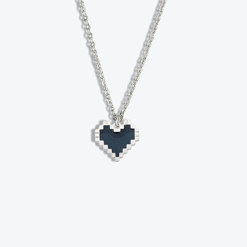 New Mosaic Heart Hollow Necklace