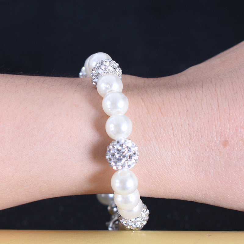 Fine Exquisite Glass Pearl Pendant European And American Ladies New Simple Bracelet
