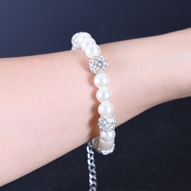 Fine Exquisite Glass Pearl Pendant European And American Ladies New Simple Bracelet