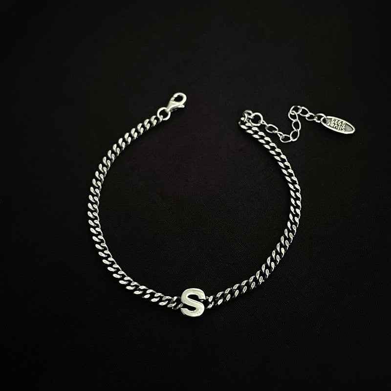 Sterling Silver Initial Letter Bracelet