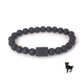 Frosted Black Onyx Beaded Bracelet Zodiac Sign