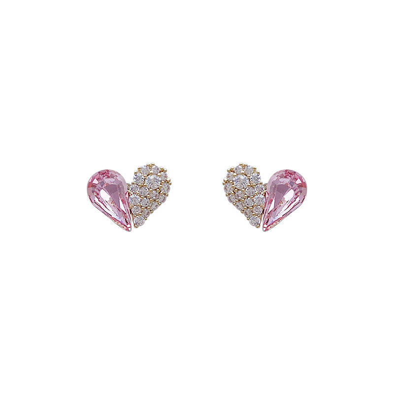 Ins Simple Little Peach Heart Temperament High-end Earrings